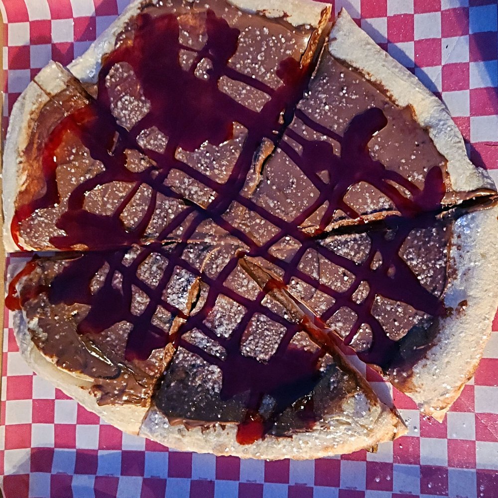 Presti Pizza - Nutella with raspberry drizzle pizza - Food Trucks Near Me Presti Pizza - Nutella with raspberry drizzle pizza - Food Trucks Near Me