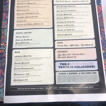 Baru Doral - Menu - Latin American Near Me - Doral, Florida Baru Doral - Menu - Latin American Near Me - Doral, Florida