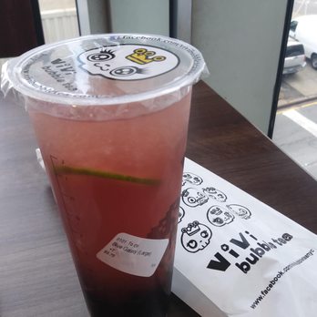 Vivi Bubble Tea - Blue Galaxy drink after 5 minutes - Taiwanese Near Me - Flushing, New York