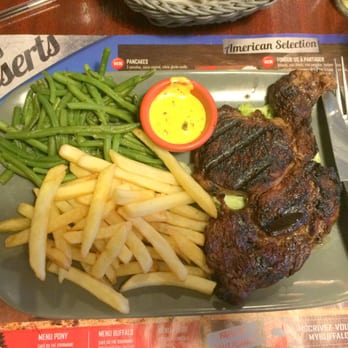 Buffalo Grill - ENTRECOTE COW-BOY 330g - frites et haricots verts - American Near Me - Bordeaux, 33