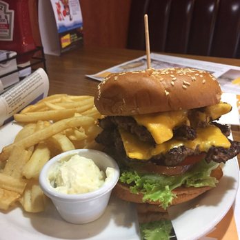 Denny's - Delicious Double Cheeseburger. Steak fries changed for seasoned fries. If you like seasoned fries Denny's has some of the best. - American Near Me - Pensacola, Florida
