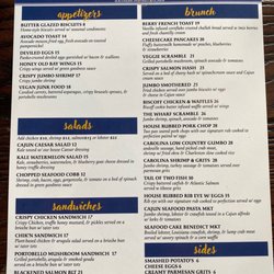 Milk & Honey Southern Inspired Kitchen - this is the menu as of 7 may 2023.