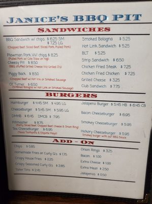 Menu photo 4 Janice's Barbeque Pit Stratford, OK