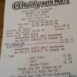 Kerry's Car Care - Receipt