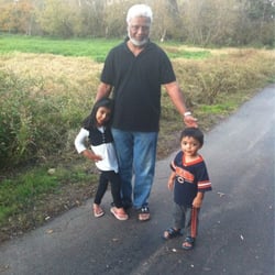 Hidden Lakes Historic Trout Farm - Grandpa with the kids