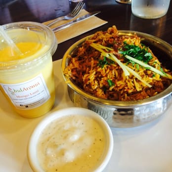 IndAroma - Lamb biryani and mango lassi - Indian Near Me - Alexandria, Virginia