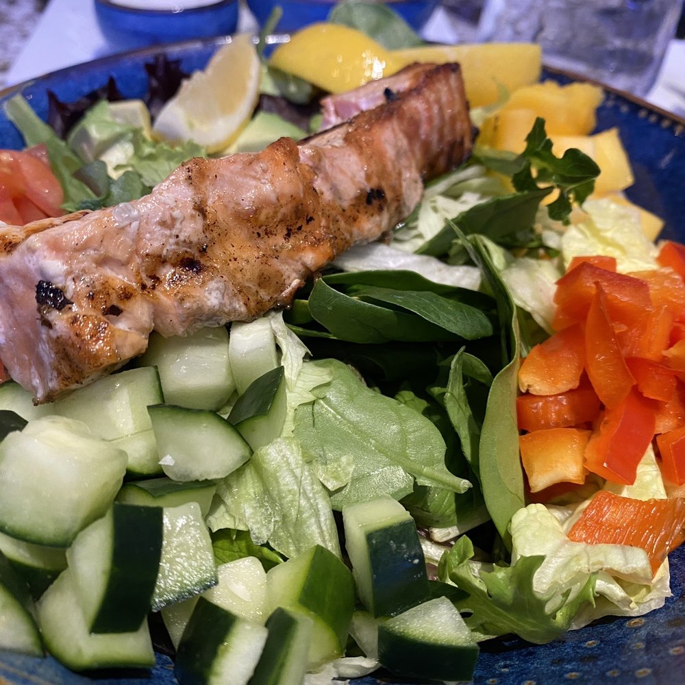Oceano - Grilled salmon salad was a perfect dish! - Seafood Near Me - Reno, Nevada Oceano - Grilled salmon salad was a perfect dish! - Seafood Near Me - Reno, Nevada