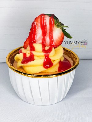 Cheesecake Cupcakes - Our Cheesecake Cupcakes provides a host of yummy flavors that grants the perfect amount of deliciousness with every bite. 
Cupcakes are topped with our signature stabilizing whipped cream.