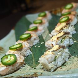 LA LA Sushi - Aburi (Seared) Pressed Sushi | @sushitraveler