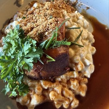 Sylva - Pork belly with mac & cheese Spaetzle YUM - New American Near Me - Tahoe City, California
