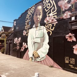 Korean Hanbok mural - Korean dressed in an Hanbok.