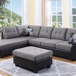 Dani’s Furniture - Large grey sectional