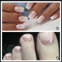 Paris Nails Spa - The top photo is the style/color I asked for and the bottom photo is what I received.