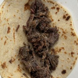 Barbacoa taco with flour tortillas!!!