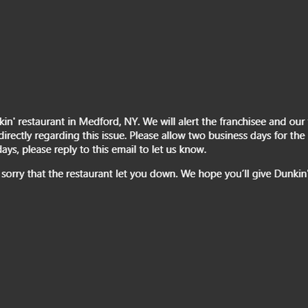 Dunkin' - a screenshot of an email sent to a customer - Donuts Near Me - Medford, New York Dunkin' - a screenshot of an email sent to a customer - Donuts Near Me - Medford, New York