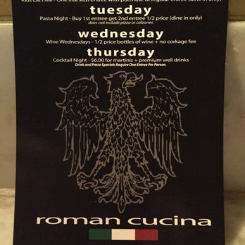 Roman Cucina - Weekday specials - Italian Near Me - Fullerton, California Roman Cucina - Weekday specials - Italian Near Me - Fullerton, California