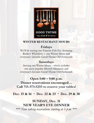 Menu photo 4 Good Thyme Restaurant & Catering Washburn, WI Menu photo 4 Good Thyme Restaurant & Catering Washburn, WI