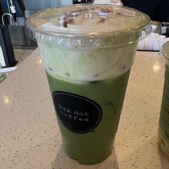 Blk Dot Coffee - Uji Matcha Einspanner - Uji Culinary Grade Matcha Latte, Cane Syrup, Sweet Foam Top, Cocoa Powder - Coffee & Tea Near Me - Irvine, California