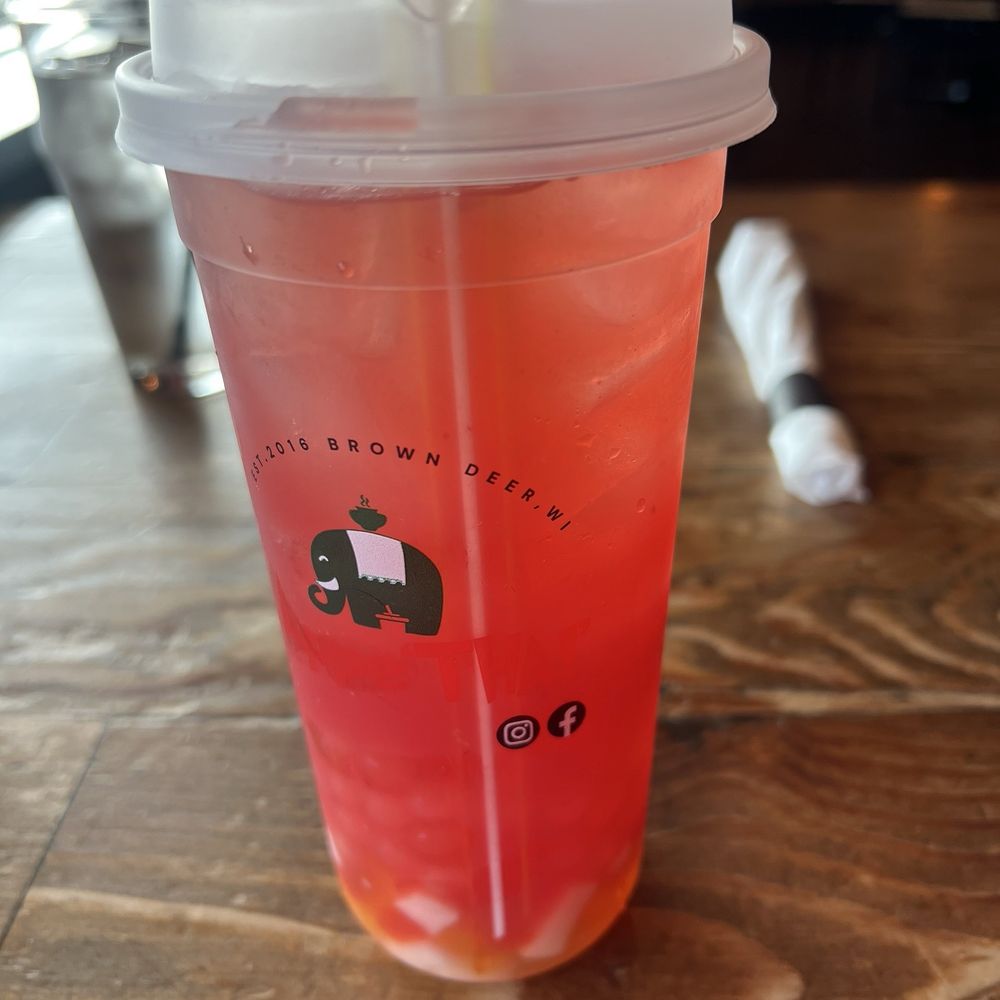 Strawberry boba with tropical and lychee boba tea Strawberry boba with tropical and lychee boba tea