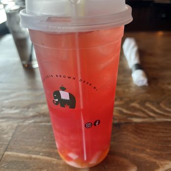 AppeThai - Strawberry boba with tropical and lychee boba tea - Thai Near Me - Brown Deer, Wisconsin