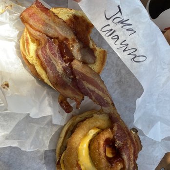 Get The Burger - John Wayne with Real bacon and with onion rings that didn't disappoint - Burgers Near Me - Big Bear Lake, California Get The Burger - John Wayne with Real bacon and with onion rings that didn't disappoint - Burgers Near Me - Big Bear Lake, California