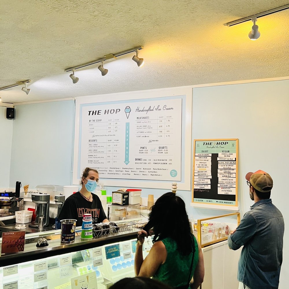 The Hop West - customers at the counter of the shop - Desserts Near Me - Asheville, North Carolina