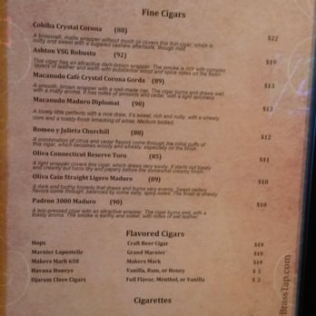 The Brass Tap - Cigar menu - Pubs Near Me - Round Rock, Texas The Brass Tap - Cigar menu - Pubs Near Me - Round Rock, Texas