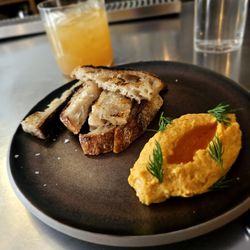 Whipped Mackerel- Piri Piri, dill, grilled sourdough. $14. Excellent. Favorite of the night