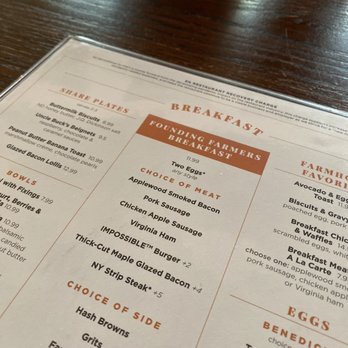 MoCo's Founding Farmers - Menu - New American Near Me - Potomac, Maryland MoCo's Founding Farmers - Menu - New American Near Me - Potomac, Maryland