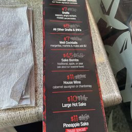 HH menu as of June 2026 HH menu as of June 2026