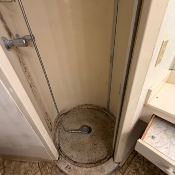 Pink Glove Cleaning Queens - Shower before - Home Cleaning Near Me