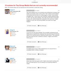 Top Group Media - Since Yelp likes to hide all of our reviews from our profile (along with most other businesses)... here are our "hidden" reviews
