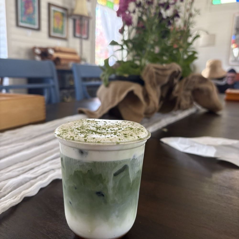 The Station - Poached pear iced matcha latte - Coffee & Tea Near Me - Tuxedo Park, New York The Station - Poached pear iced matcha latte - Coffee & Tea Near Me - Tuxedo Park, New York