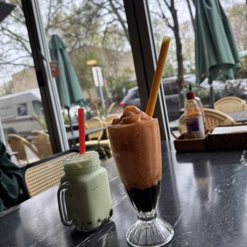 Anise Pho - Peach Strawberry Mango Boba Smoothie , so refreshing and delicious - Vietnamese Near Me - Raleigh, North Carolina