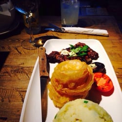 O'Neills Bars - Steak and mash, w/ onion rings