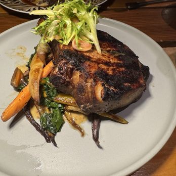 Whiskey Cake - Bone in Pork Chop - New American Near Me - Tampa, Florida Whiskey Cake - Bone in Pork Chop - New American Near Me - Tampa, Florida