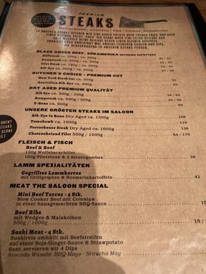 Menu photo 3 The Saloon Steakhouse Hamburg, HH