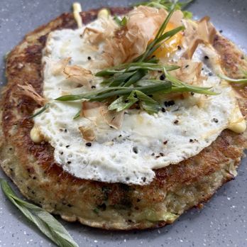 Traveler's Cart - Crab Okonomiyaki Seafood Pancake - Cocktail Bars Near Me - Houston, Texas
