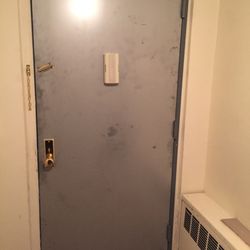 Apex Locksmith & Hardware - Apex installs new kalamein fire test door with custom Z angle frame with apartment hardware white plains New York