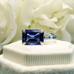 Scott's Custom Jewelers - Custom redesigned tanzanite and diamond ring.