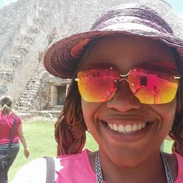 In from of the Pyramid of the Magician, Uxmal Mayan Ruins