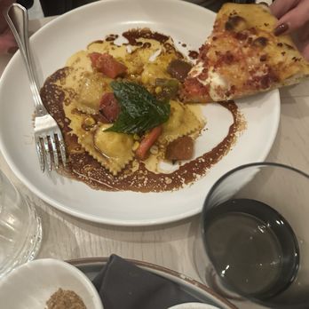 Saverina - White Corn Ravioli  Heirloom Tomatoes - New American Near Me - Denver, Colorado