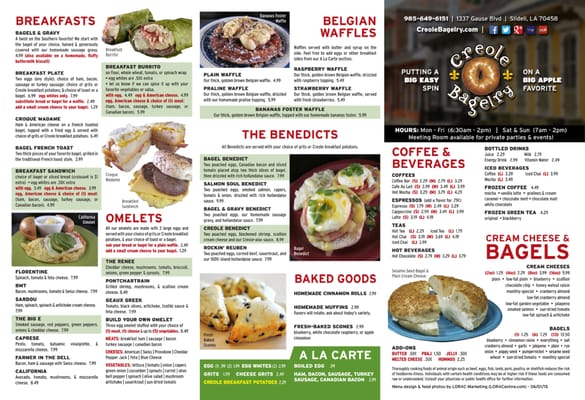 Menu photo 8 Creole Bagelry and Cafe' Slidell, LA