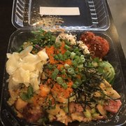 Photo of Skipjack Poke Co. - Rancho Cucamonga, CA, United States. 3 portion large size half rice half spring mix