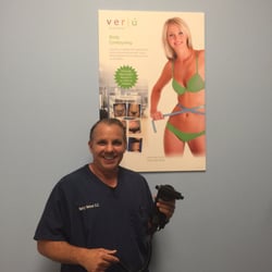 Dr Nelson with the post treatment lymphatic massager