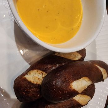 Spargel On 9 - We didn't realize pretzels came with the meal so we ordered the ones with beer cheese. Delicious! - German Near Me - Queensbury, New York