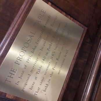 Parker's Bar - The plaque next to table 40 where jfk and Jackie were engaged - Bars Near Me - Boston, Massachusetts Parker's Bar - The plaque next to table 40 where jfk and Jackie were engaged - Bars Near Me - Boston, Massachusetts