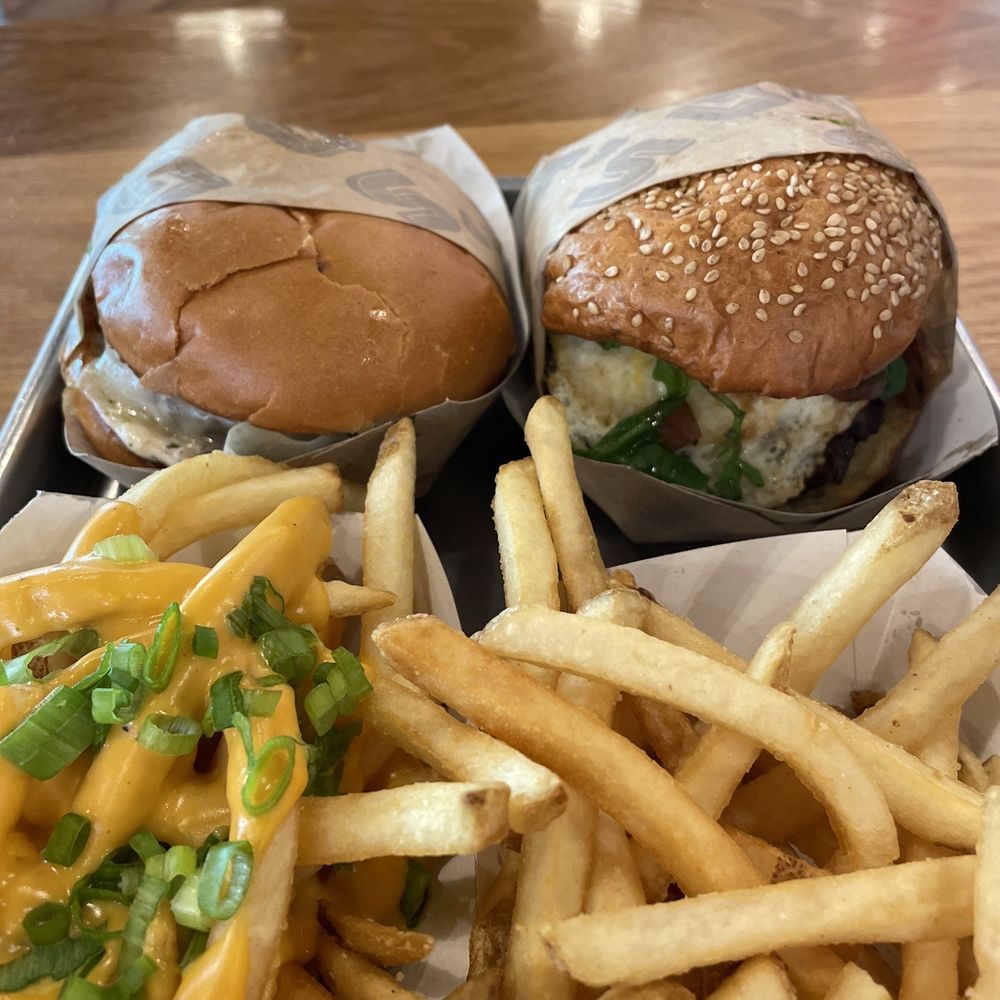 Gott's Roadside - California Burger and Texas Avocado Burger with Cheese Fries and Fries - American Near Me - Greenbrae, California Gott's Roadside - California Burger and Texas Avocado Burger with Cheese Fries and Fries - American Near Me - Greenbrae, California