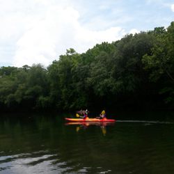 Wild Goose Canoe & Kayak Rental - A perspective view on how wide the river is, you have trouble with getting to close to other kayaks or canoes around you