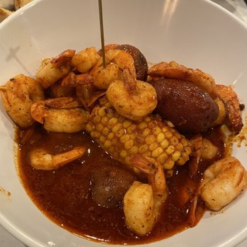The Crab Shack - Pound of shrimp crab shack style, Comes with one corn, I added the potatoes and sausage, spicy flavor. - Cajun/Creole Near Me - Gardena, California The Crab Shack - Pound of shrimp crab shack style, Comes with one corn, I added the potatoes and sausage, spicy flavor. - Cajun/Creole Near Me - Gardena, California